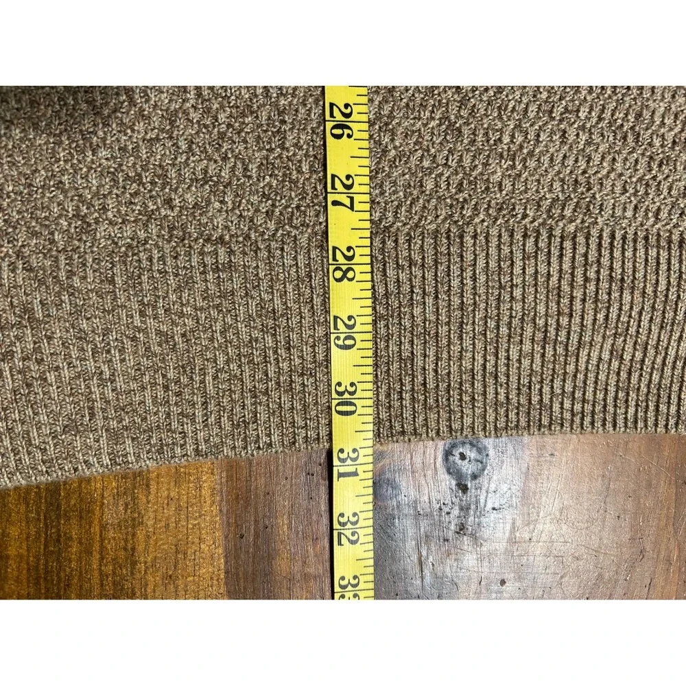 Chaps Mens 4XB Brown Marl Mock Neck Button Sweater Suede Elbow Patches 0050
